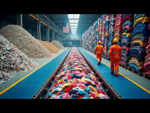 How Millions of Old Clothes Are Recycled Into New Fabric | Massive Textile Recycling Line
