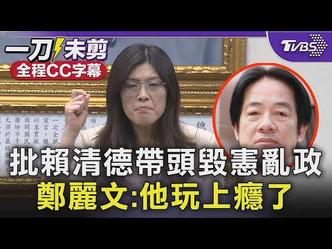 嗆總統沒民主素養 鄭麗文:在野無法獨裁「就像男人不會生小孩」｜TVBS新聞 @tvbsnews24live