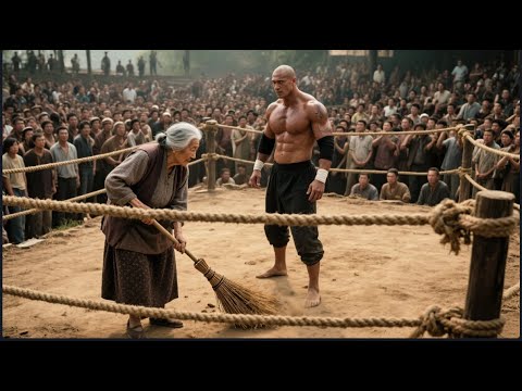 The bully bullied an old cleaning lady and was defeated by a broom