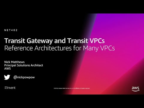 AWS re:Invent 2018: [NEW LAUNCH] AWS Transit Gateway & Transit VPCs, Ref Arch for Many VPCs (NET402)