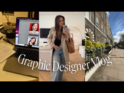 Day in the life of a graphic designer // London 🇬🇧 juggling client work 👩‍💻