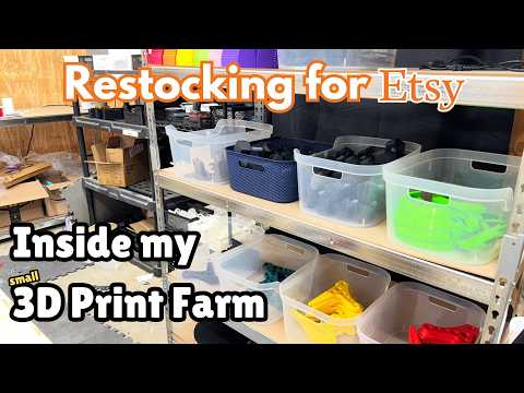Inside my Small 3D Print Farm: Packing Etsy Orders, Restocking Products and PETG-CF Testing Fun