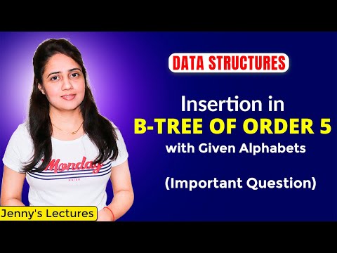 5.26 Insertion in B-Tree of Order 5 with Given Alphabets | Data structures and algorithms
