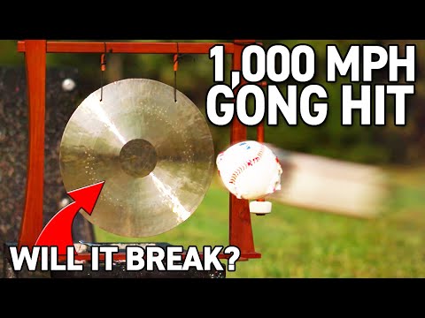 What does a Gong Sound Like when Hit with a 1189mph Baseball? - Smarter Every Day 267