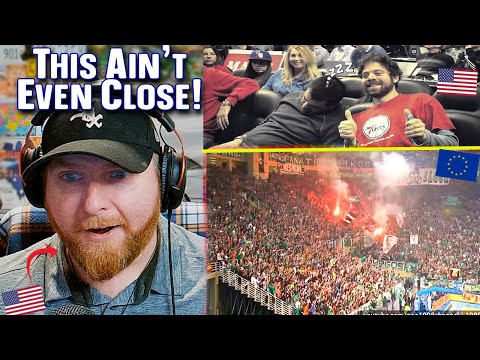 American REacts to Basketball fans and atmosphere USA vs Europe