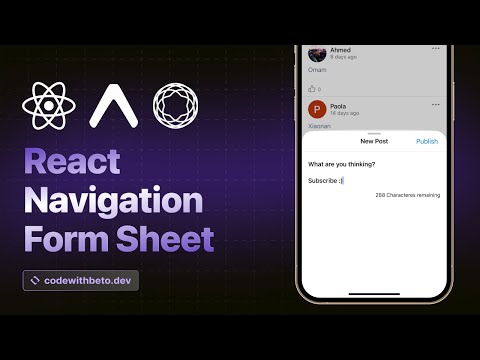 Tutorial React Native Form Sheet with React Navigation v7