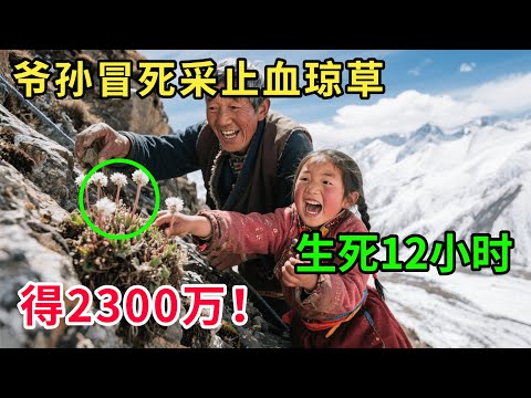 西藏雪山下，一户人家与世隔绝，爷孙每天爬山采止血琼草，得到2300万！ #纪录片 #绿野中国