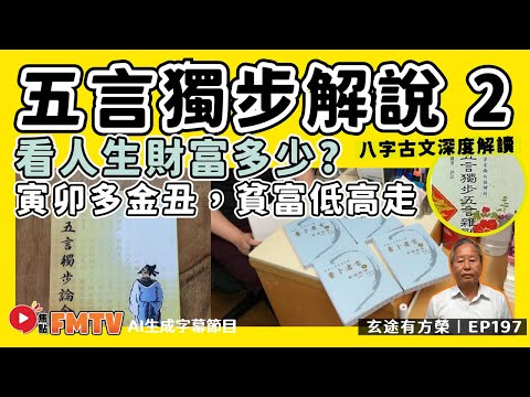 五言獨步 古文解說（二）︱寅卯多金丑，貧富低高走。南地怕逢申，北方休見酉。︱如何看人生財富多少？《#玄途有方榮︱第196集》︱CC字幕︱八字︱八字教學︱賣卜者言︱FMTV