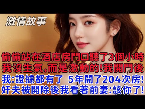 我偷偷站在酒店房門口聽了3個小時，我沒生氣，而是激動的！開門後我笑了：證據都有了，5年開了204次房！奸夫被開除後我看著前妻：該你了！