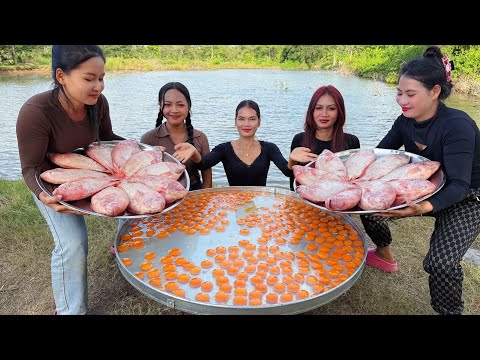 Amazing cooking red fish boiled with fresh egg recipe in my countryside