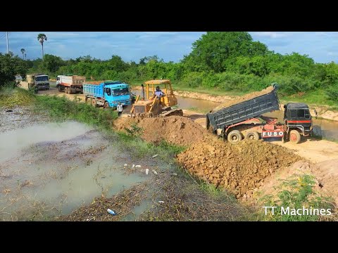 Full Action Just Start & Completed 100% Land Size 40x80m Use Dump Trucks 10Wheels & Dozer
