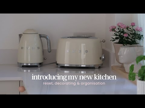 introducing my new kitchen | modern aesthetic decor ideas & cabinet organisation | silent vlog