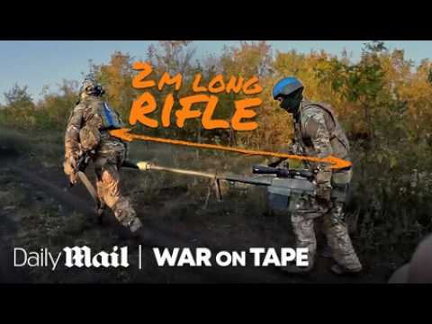 This Ukrainian sniper rifle is bigger than a human | War On Tape | Daily Mail