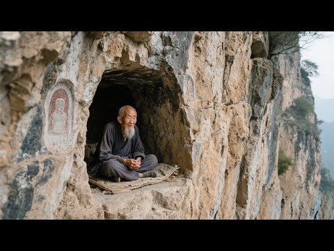 A closed door in a cave discovered on the cliffs of Shanxi Province in China was said to be inhabit