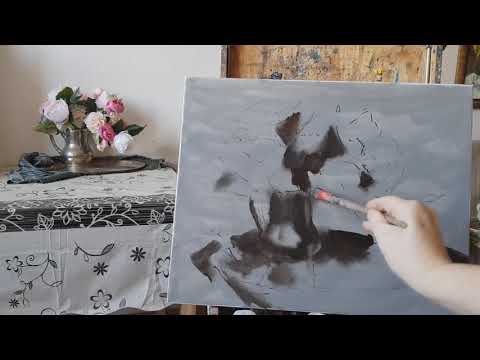 Пионы. Итальянский метод работы масляными красками