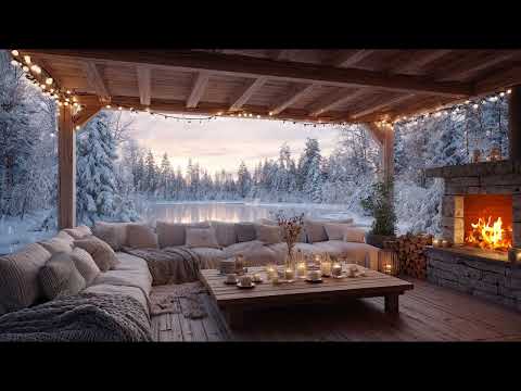 Soft Christmas Piano in a Snow Cabin ❄️🎹 Relaxing Winter Ambience for Sleep