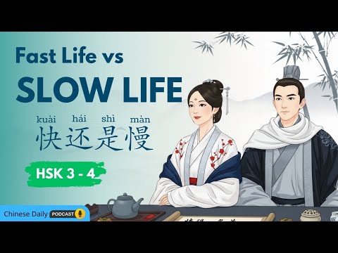 HSK 3–4 | 快节奏生活 vs 慢生活 | Fast Life vs Slow Life | 每天中文