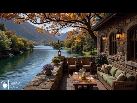 Tranquil Autumn Jazz 🍂 Lakeside Cafe with Smooth Jazz Music for Relaxing, Working, Studying