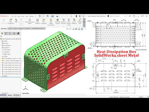 Heat Dissipation Sheet Metal Box Parts and Assembly in SolidWorks