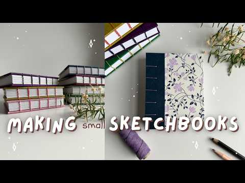 Making Small Sketchbooks ✿ bookbinding with coptic stitch