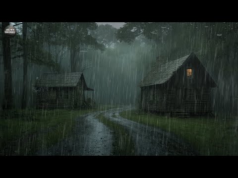 Sleep Instantly in Under 4 Minutes with Heavy Rainstorm & Big Thunder Sounds on Farm-House in Forest