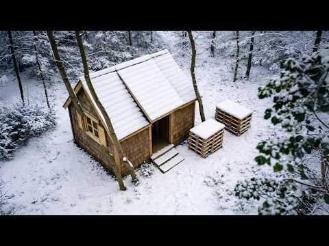 Turning Old Pallets Into a Tiny Cabin Alone in the Forest