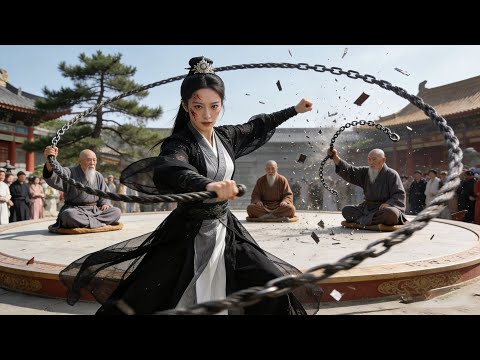 功夫女孩獨闖金剛伏魔陣，深厚內力竟震碎3個大師的法器！#drama #kungfu #中国电视剧