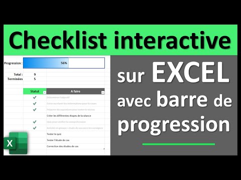 Créer une checklist interactive sur EXCEL avec une barre de progression