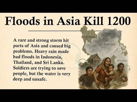 Asia Floods: 1,200 Dead in Indonesia, Thailand & Sri Lanka || 🌏Learn English Through Story Level 3