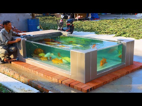 How to make a 3-sided glass outdoor fish tank