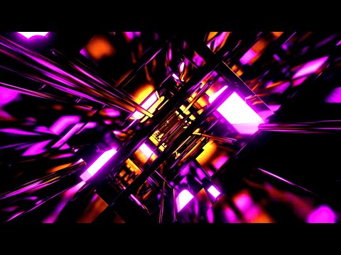 VisionKanal 4K – Futuristic Purple and Orange Neon Corridor | No Sound [2 Hours]