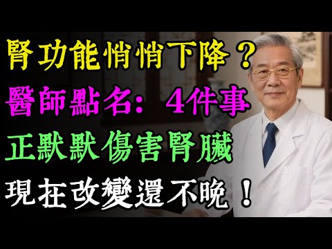逆轉腎功能下降！醫師警告：4個你每天都在做的「傷腎習慣」，第一件九成人都中招，現在改還來得及！