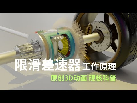 LSD限滑差速器3D原理 - 多磨片离合差速器，赛车为什么必须要有LSD限滑差速器