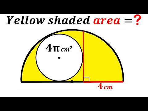Can you find area of the Yellow shaded region? | (Semicircle) | #math #maths | #geometry