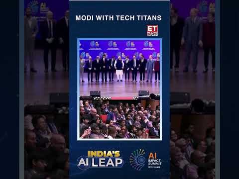 Global Tech CEOs Pose for Family Photo with PM Modi at India AI Summit | Breaking News | ET Now