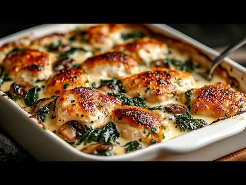 Every bite of this dish with chicken & spinach is a real treat! Easy Weeknight Dinner
