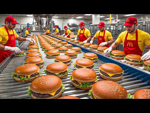 How McDonald's Hamburgers Are Made In Factory