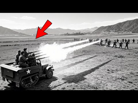 當美國海軍陸戰隊使用四聯裝50毫米機槍摧毀日本士兵的萬歲衝鋒隊時，日本士兵嚇壞了