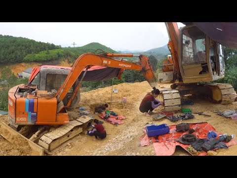 Genius Girl Repair Broken Working Excavator For Villager | Girl Mechanical