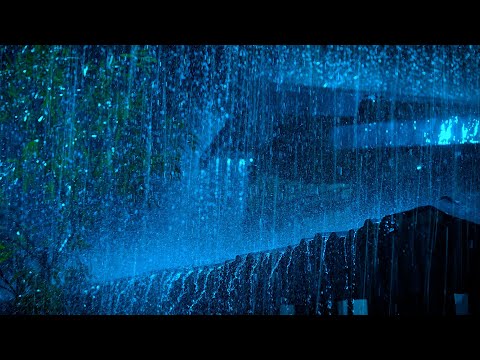 (NO ADS) Heavy Stormy Night with Torrential Rainstorm & Very Huge Thunder On Tin Roof for Sleep #01