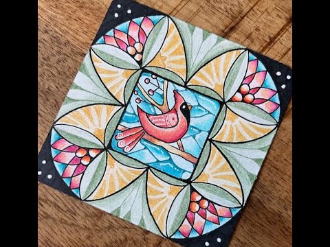 "Stained Glass Cardinal" Holiday Zentangle Class