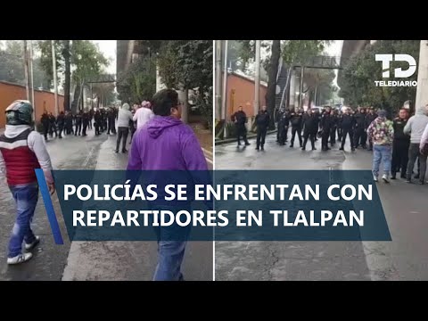 Riña entre policías y repartidores por aplicación deja cuatro detenidos en Tlalpan