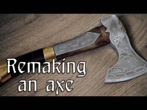Remaking axe - decorating a cheap axe to Viking inspired axe