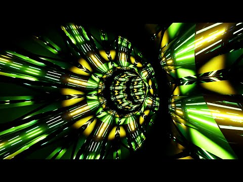 4k Screensaver Trippy Green Color NeonTunnel Abstract Meditation Blackscreen background Video Loop