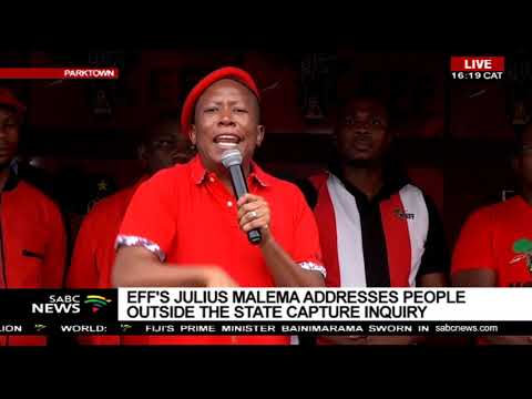 Malema addresses EFF supporters outside State Capture Inquiry