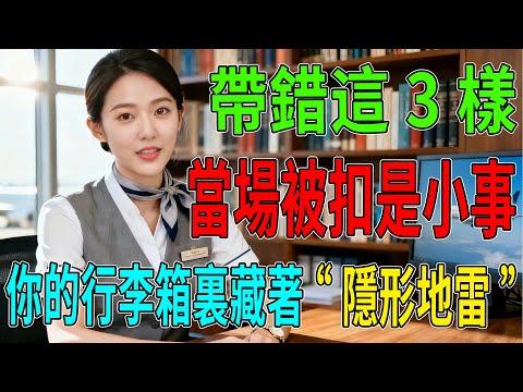你的行李箱裏藏著“隱形地雷”？資深座艙長緊急喊停：帶錯這3樣，當場被扣是小事，小心背上刑責人財兩空！#出國旅遊#機場安檢#行李打包#違禁品#隨身行李#托運規定