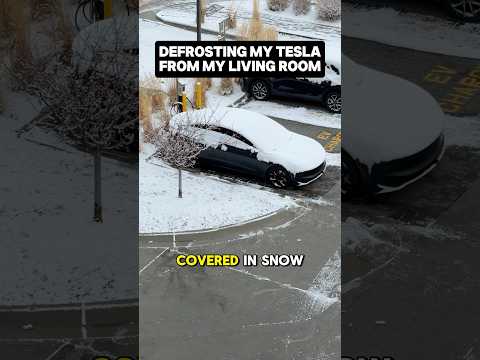 Defrosting my Tesla From the Comfort of my Living Room ❄️☺️