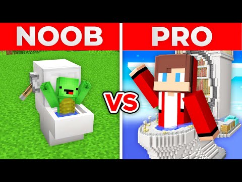 JJ And Mikey NOOB LITTLE TOILET vs PRO BIG TOILET in Minecraft Maizen