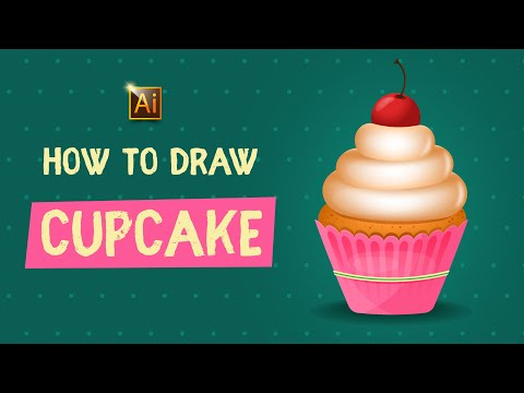 HOW TO DRAW A CUPCAKE. ADOBE ILLUSTRATOR TUTORIAL