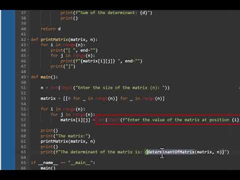 Determinant of a Matrix | CST-215